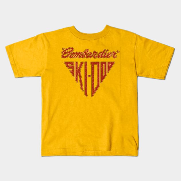 Vintage Ski Doo Kids T-Shirt by Midcenturydave